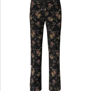 Off-White Floral Jacquard Trousers